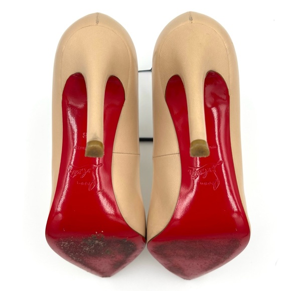 Christian Louboutin Pigalle Nude, Pointed Toe, Calf Leather 100mm Pumps - Picture 8 of 8